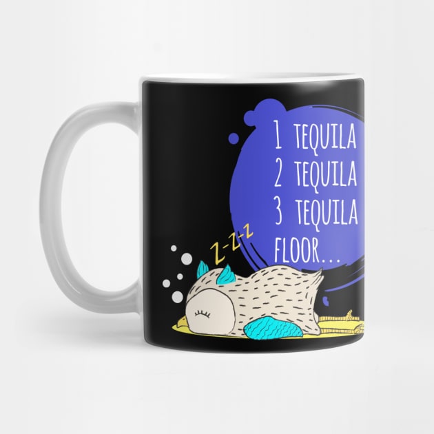 Funny Alcohol Tequila Lover Quote - Cute Drunk Owl by Squeak Art